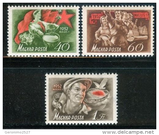 HUNGARY 1952 EVENTS May 1st INTERNATIONAL LABOUR DAY - Fine Set MNH - Nuevos
