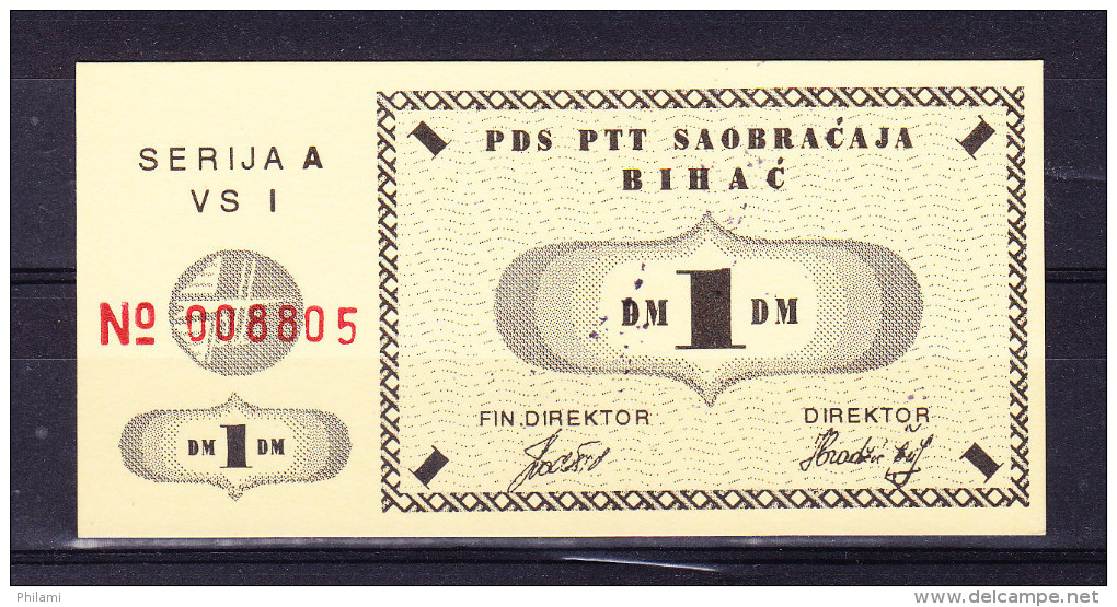 Banknote Of 1 DM BIHAC POCKET 1993 Uncirculated Lot 6 - Bosnia And Herzegovina