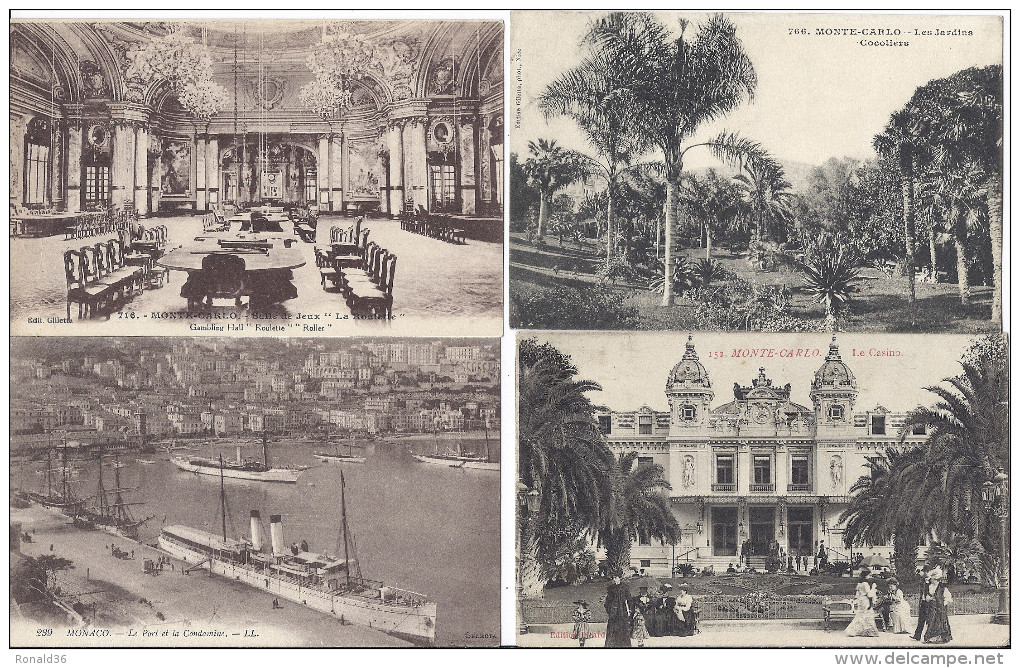 Cp Lot De 12 Cp MONACO MONTE CARLO Hotel Casino Musée Océanographique Port Tennis  Palais Palace Jardin Exotique Rocher - Colecciones & Lotes