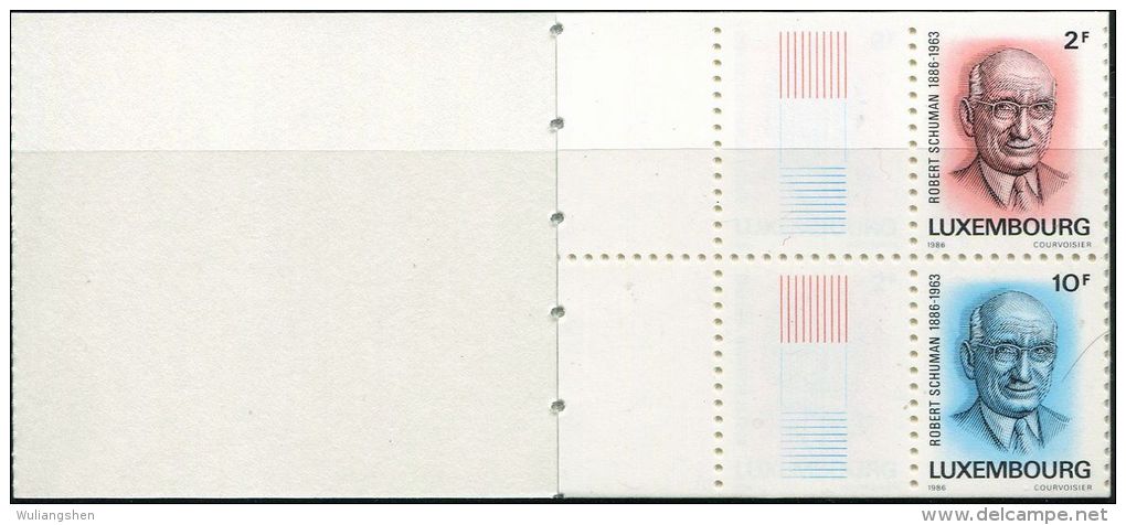 LM0726 Luxembourg 1986 EU Founders Schumann Booklet 10v MNH - Nuevos