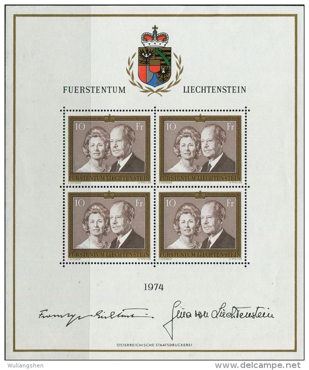 LM0733 Liechtenstein 1974 Archduke Couple S/S(4) MNH - Nuevos