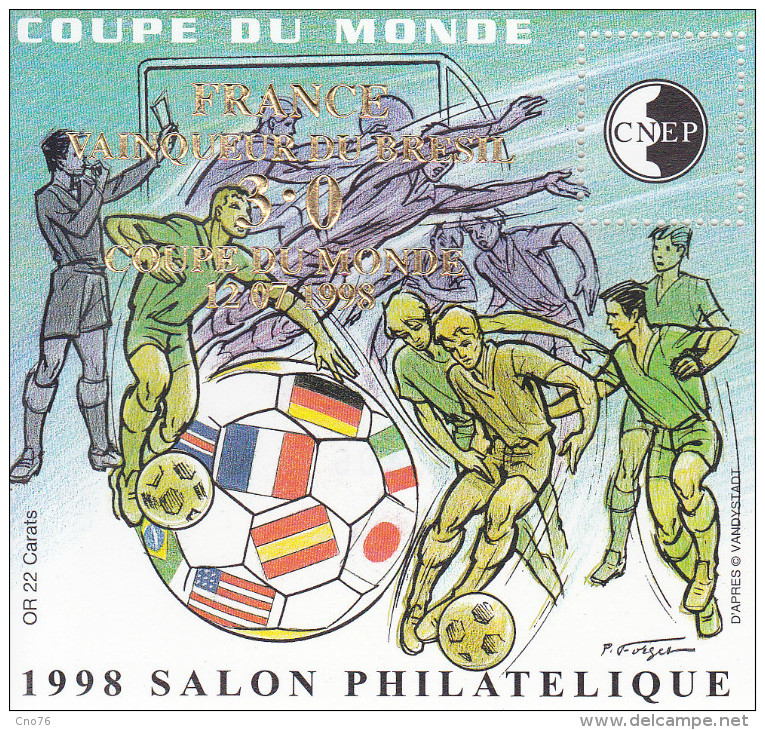 Bloc CNEP N° 27 Coupe Du Monde 98 Surchargé France 3 à 0 - CNEP