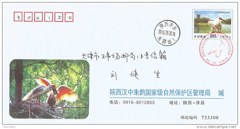 China 2006 Pu Ji Crested Ibis Nature Reserve PAP 2006-2700(PF)-0194 First Day Postal Stationary Cover - Cigognes & échassiers