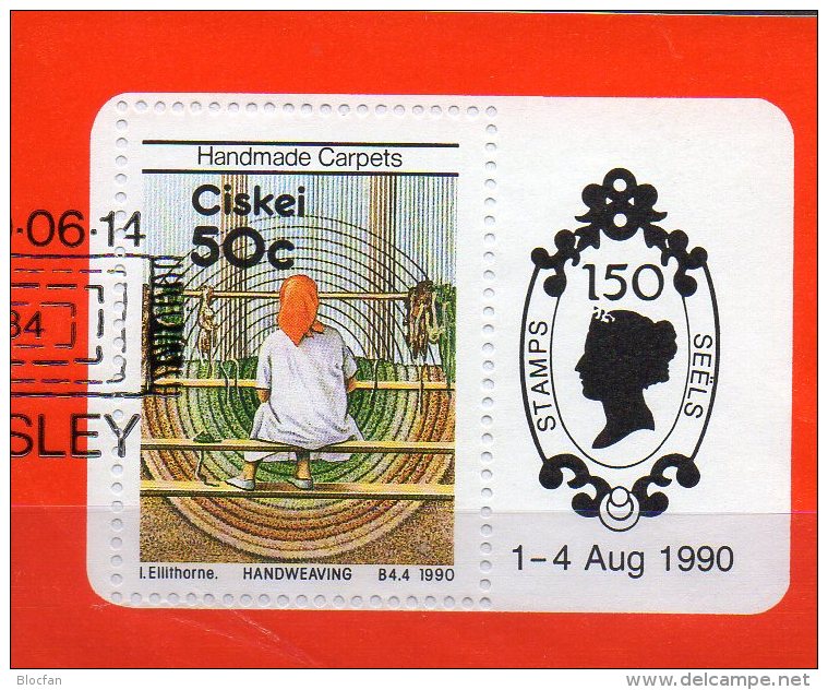 Teppiche Südafrika Ciskei Block 5 O 4€ Teppich-Weberei Bloque Hoja Philatelic M/s Works Women Sheets Bf South Africa RSA - Ciskei