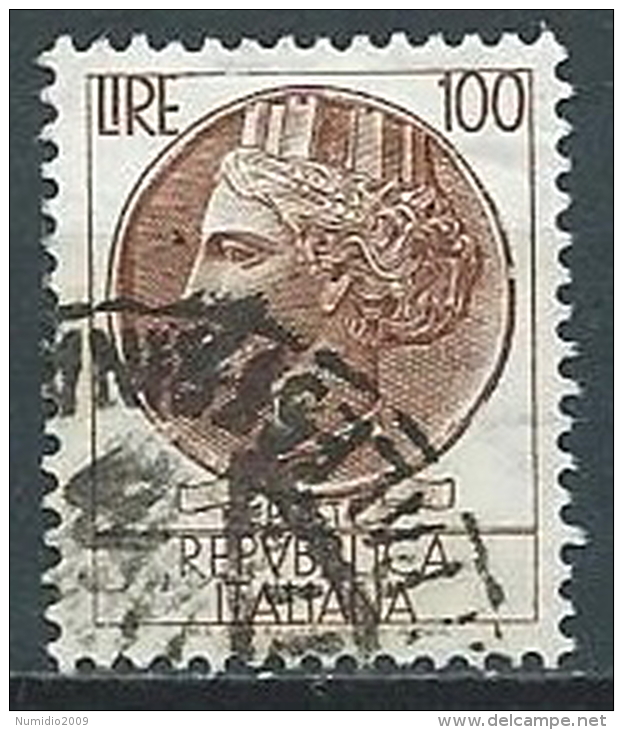 1959 ITALIA USATO TURRITA SIRACUSANA 100 LIRE - ED1 - 1946-60: Usati