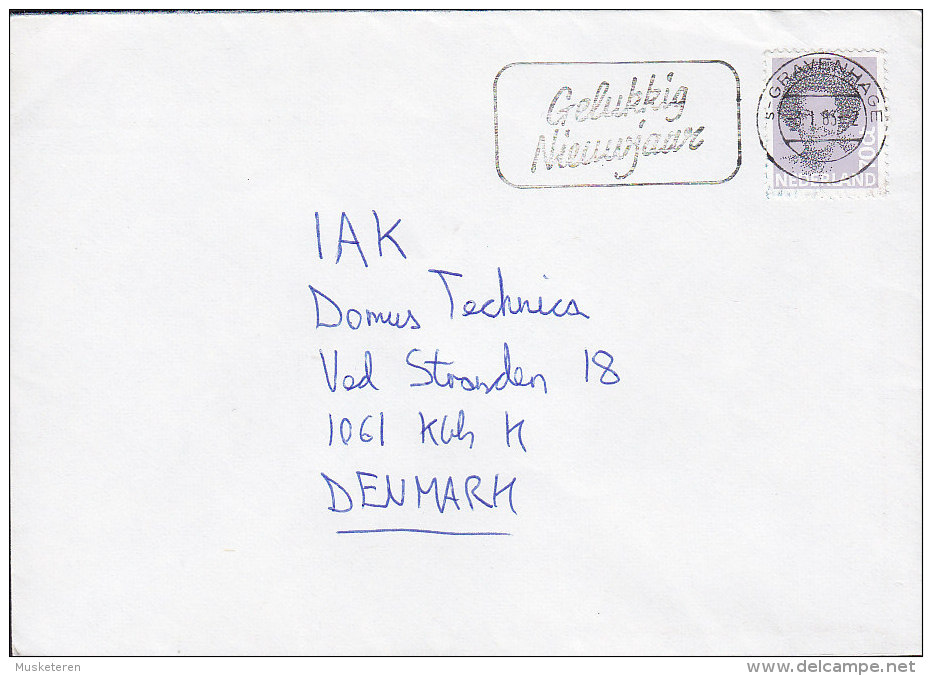 Netherlands Deluxe Slogan "Gelukkig Nieuvjaar" 's-GRAVENHAGE 1983 Cover Brief To Denmark 70 C Beatrix Stamp - Cartas & Documentos