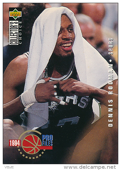 Basket, NBA, Upper Deck 1994, Collector's Choice, PRO Files, N° 202 : DENNIS RODMAN (San Antonio Spurs) Trading Cards - 1990-1999