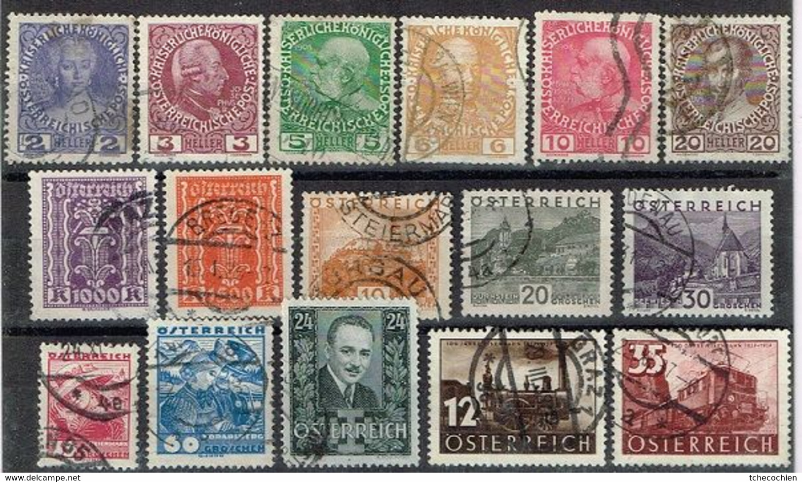 Autriche - Lot De 16 Oblitérés Avant 1938 - Colecciones