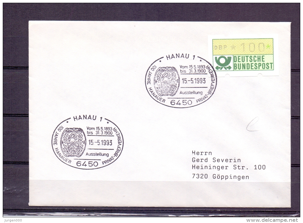 Deutsche Bundespost - 100 Jahre Hanauer Privat-Briefverkehr - Hanau 15/5/1993  (RM5723) - Swans