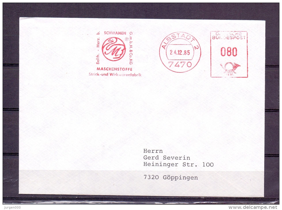 Deutsche Bundespost -  Schwanen Maschenstoffe - Albstadt 24/12/85    (RM5727) - Cisnes