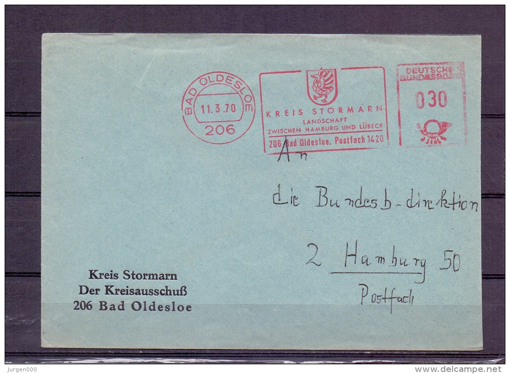 Deutsche Bundespost - Kreis Stormarn -  Bad Oldesloe  11/3/70  (RM5739) - Swans