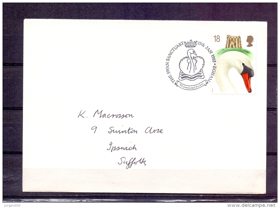 Great Britain  - The   Swan Sanctuary - Egham 19/1/1993 (RM57567) - Cygnes