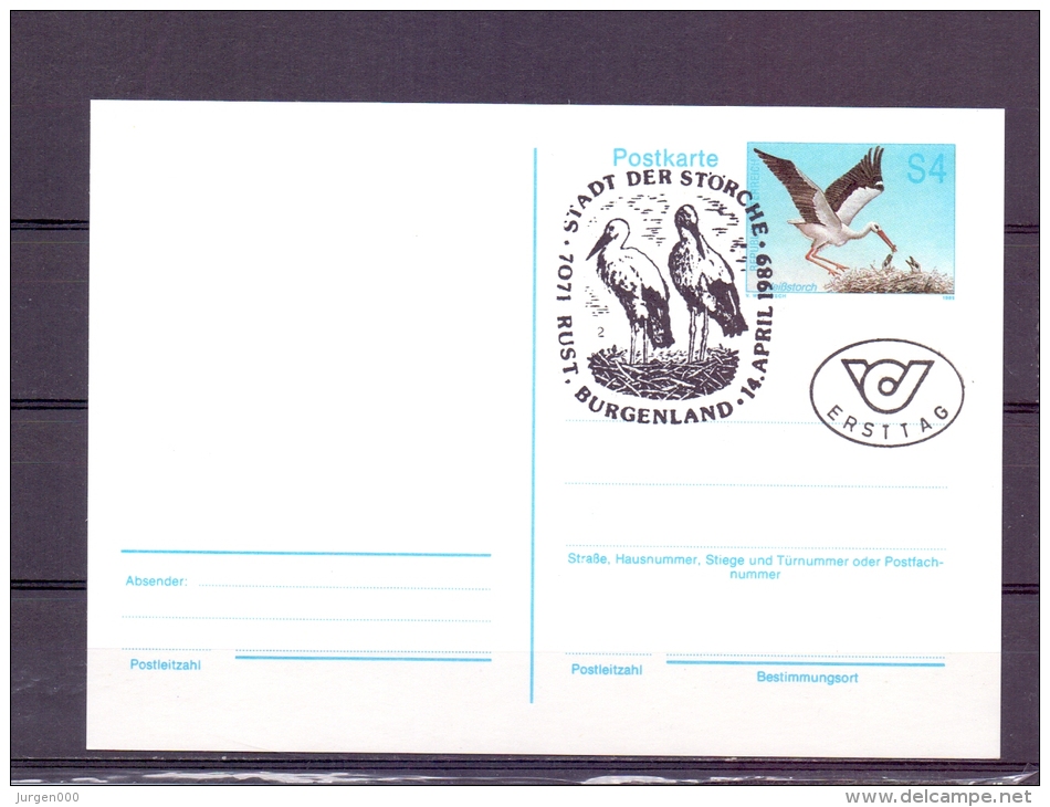 Rep. Österreich  - Rust, Burgenland , Stadt Der Störche -  Ersttag -  14/4/1989 (RM5840) - Storks & Long-legged Wading Birds