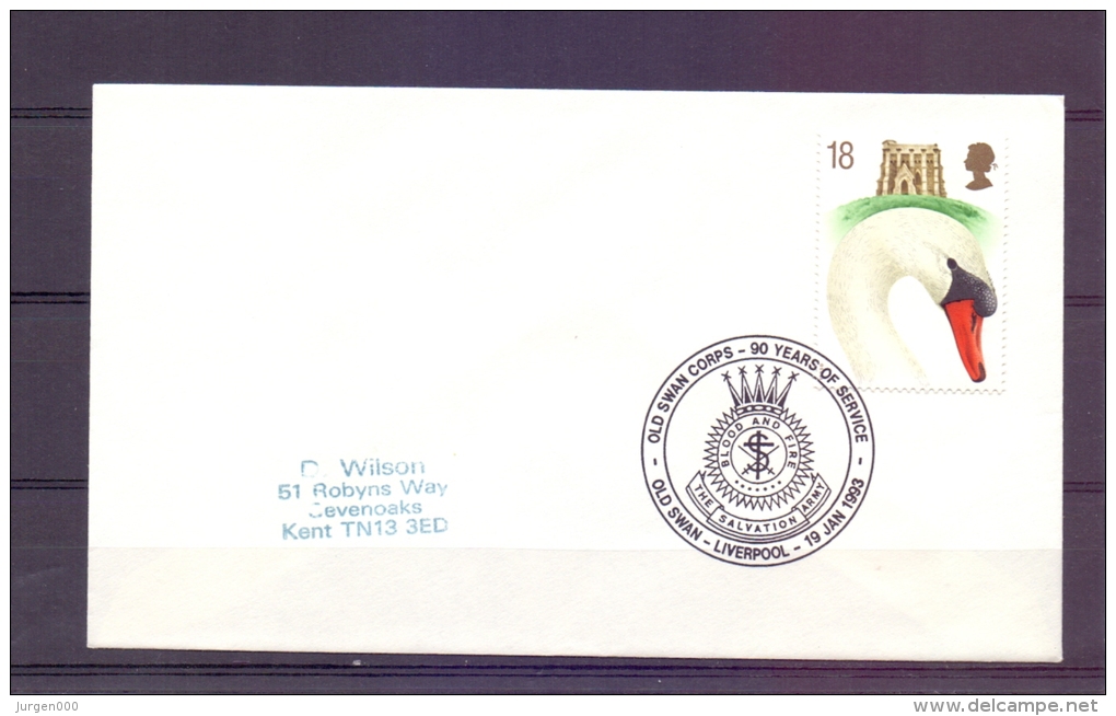 Great Britain - Old  Swan Corps - 90 Years Of Service - Liverpool 19/1/1993    (RM6294) - Cygnes