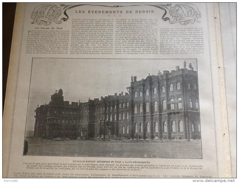 1905 LE TSAR ET LES OFFICIERS DU RÉGIMENT PREOBRAJENSKY / RUSSIE / PLAT DU JOUR Par HENRIOT / NOUVEAU MINISTERE - Autres & Non Classés