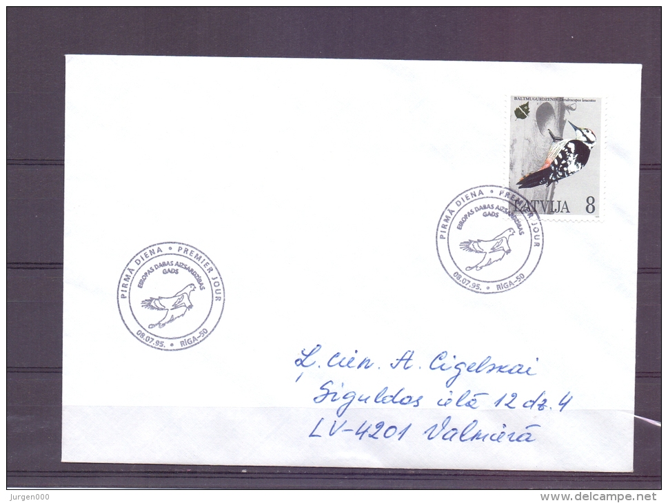 Latvija -  Premier Jour  - Riga 8/7/95  (RM6430) - Piciformes (pájaros Carpinteros)