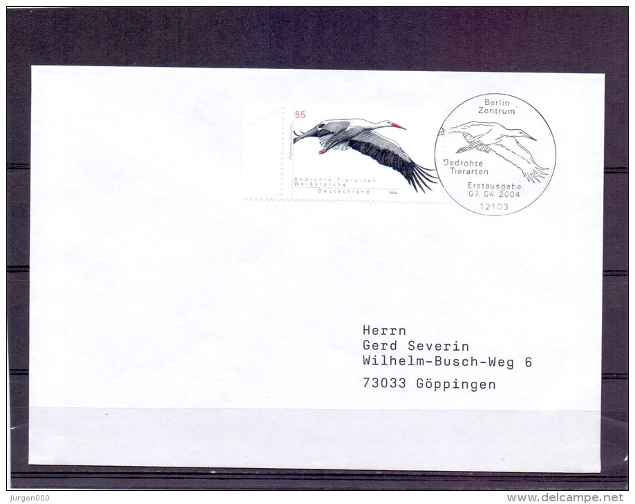 Deutschland -  Bedrohte Tierarten - Erstausgabe  Bonn 7/4/2004  (RM6591) - Storchenvögel