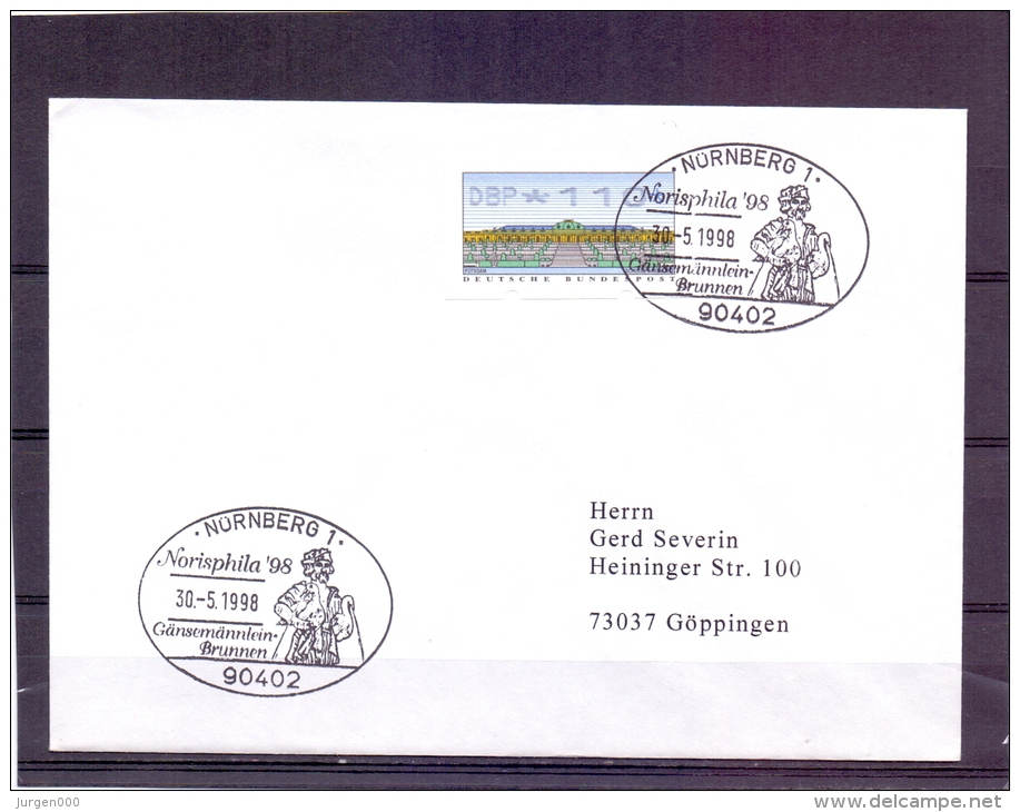 Deutsche Bundespost - Norisphila '98 - Gänsemännlein-Brunnen - Nürnberg 30/5/1998 (RM6664) - Oies