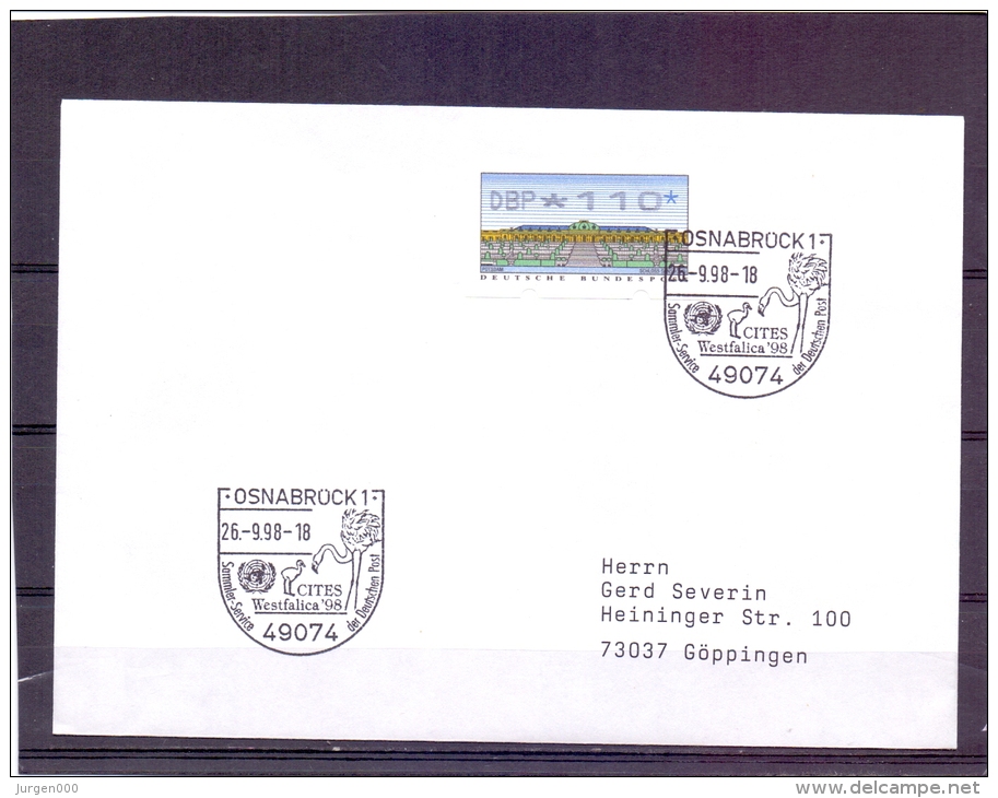 Deutsche Bundespost - Westfalica '98 - Osnabrück 26/9/1998  (RM6685) - Struzzi