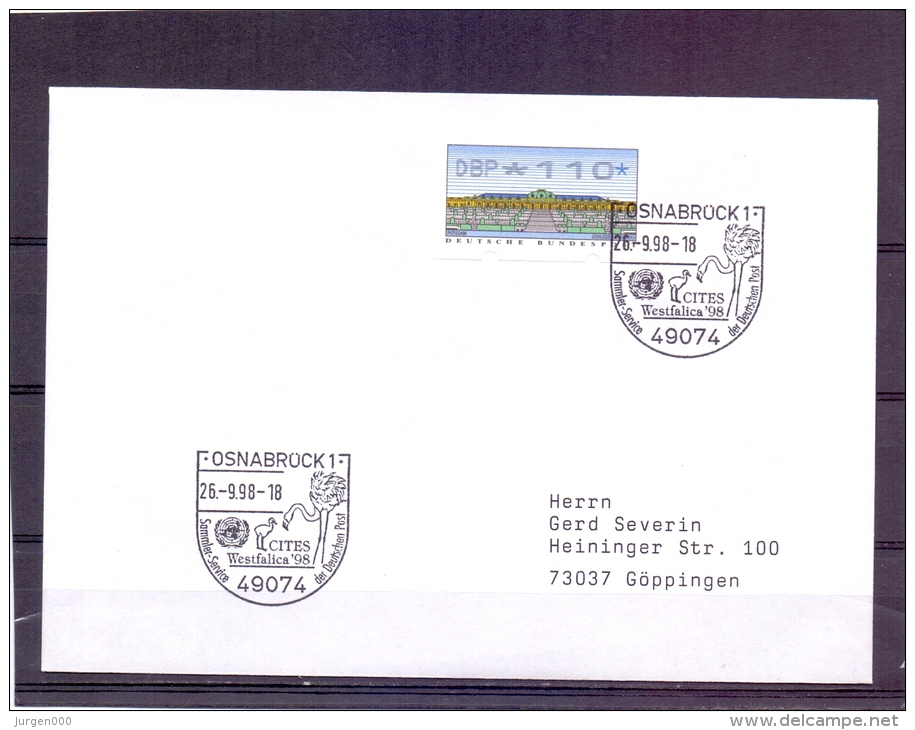 Deutsche Bundespost - Westfalica '98 - Osnabrück 26/9/1998  (RM6687) - Ostriches