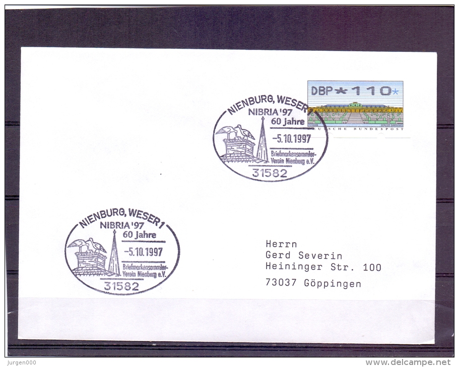 Deutsche Bundespost  -  60 Jahre Nibria '97 - Nienburg 5/10/1997  (RM6697) - Cigognes & échassiers