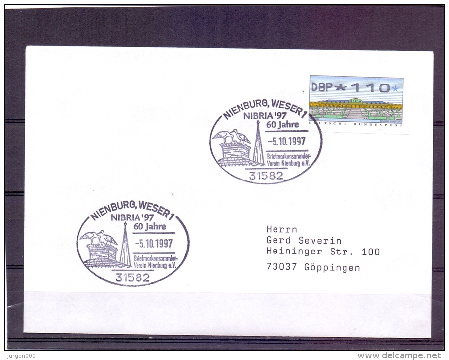 Deutsche Bundespost  -  60 Jahre Nibria '97 - Nienburg 5/10/1997  (RM6698) - Storks & Long-legged Wading Birds