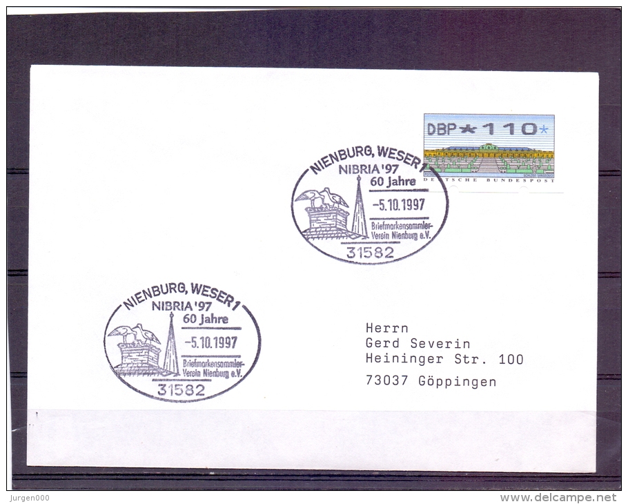 Deutsche Bundespost  -  60 Jahre Nibria '97 - Nienburg 5/10/1997  (RM6699) - Cigognes & échassiers