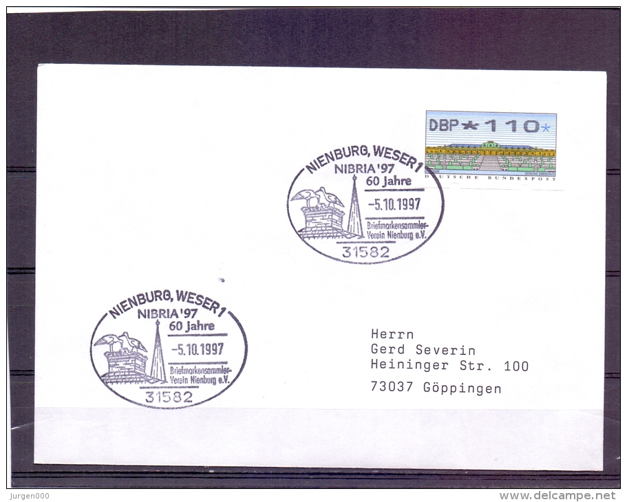 Deutsche Bundespost  -  60 Jahre Nibria '97 - Nienburg 5/10/1997  (RM6700) - Storks & Long-legged Wading Birds