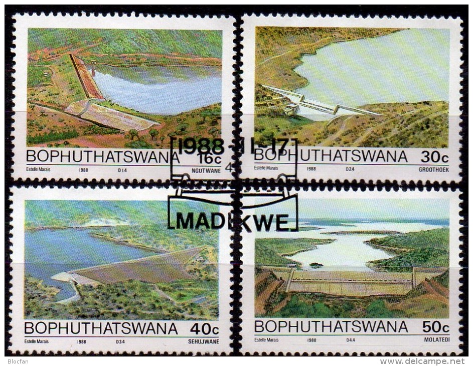 Staudamm 1988 In Südafrika Bophutatswana 210/213 O 4€ Wasserwirtschaft Seen Dämme Water Conservation Set Of South Africa - Bophuthatswana