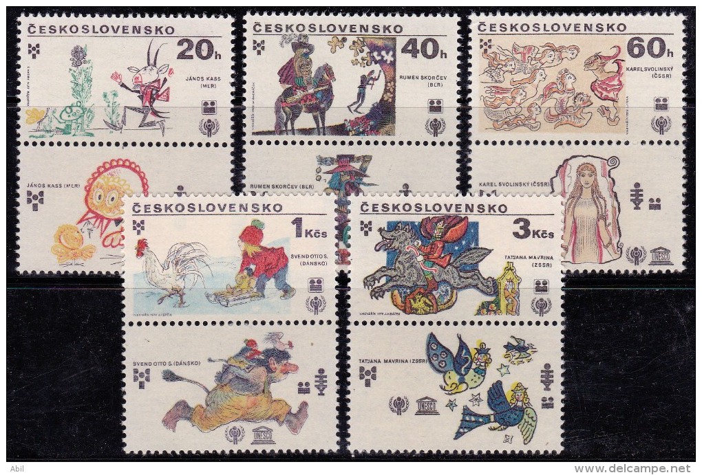 Tchécoslovaquie 1979 N°Y.T. : 2345 à 2349 ** - Unused Stamps