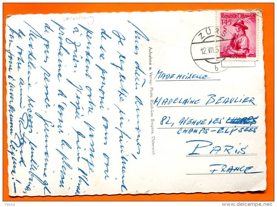 ZURS A. ARLBERG -PC  Franked With Stamp In 1957. AUSTRIA - Zürs