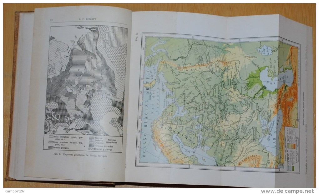1930 GEOGRAFIA de la RUSIA SOVIETICA Lesgaft URSS Géographie de la Russie Soviétique ILLUSTRÉ