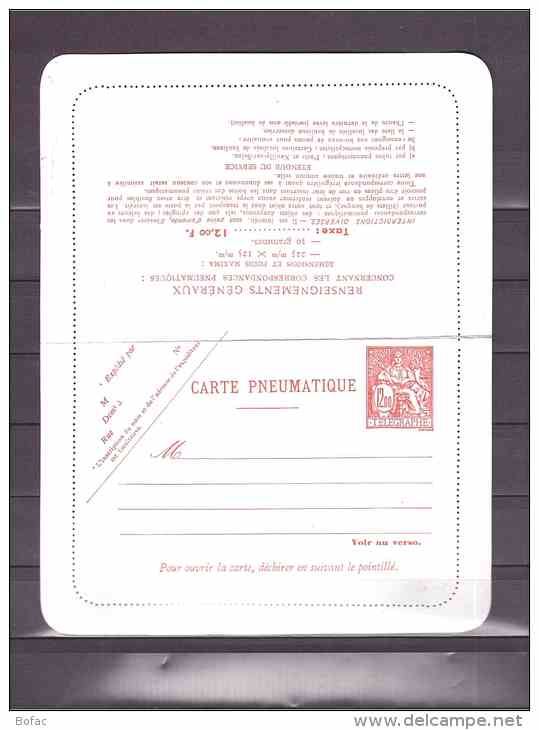 Carte Pneumatique Type Chapelain 2 Scans *FRANCE* 296 - Pneumatiques