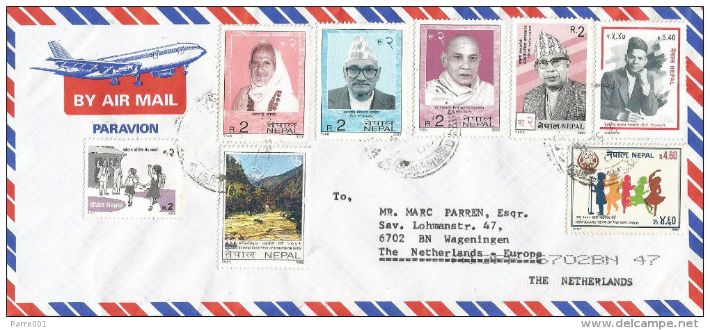 Nepal 2002 Kathmandu Year Of Mountains Child Year School Famous People Cover - Nepal