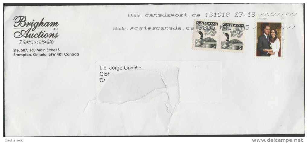 O) 2011 CANADA, PRINCE GUILLERMO AND KATE MIDDLETON, DUCKS, COVER XF - Airmail