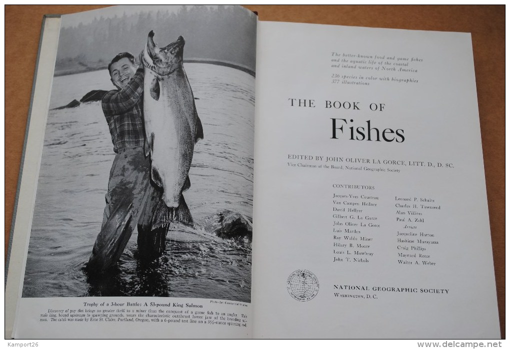 1958 The Book Of Fishes NATIONAL GEOGRAPHIC Illustrations Le Livre Des Poissons - Libri Sulle Collezioni