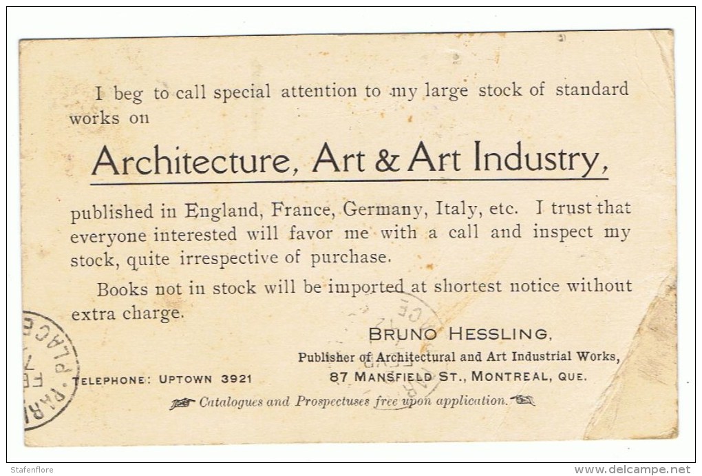 Montreal  Bruno Hessling Architecture Art En Art Industry Naar Passy-Paris - Otros & Sin Clasificación