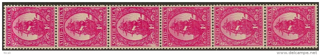 SOUTH AFRICA 1943 1d V Strip (6) SG 106 HM #CM651 - Ongebruikt