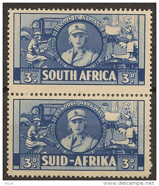 SOUTH AFRICA 1941 3d V Pair SG 91 M #CM332 - Unused Stamps