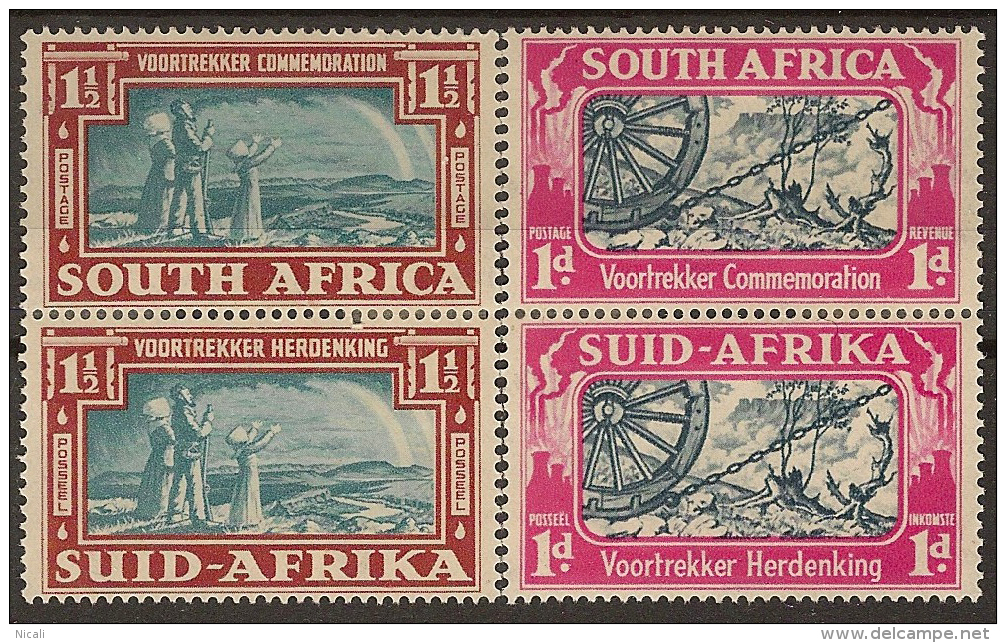 SOUTH AFRICA 1939 Vortrekker V Pair SG 80/1 M #CM331 - Unused Stamps