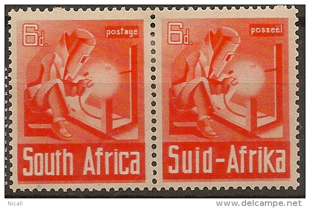 SOUTH AFRICA 1941 6d H Pair SG 93 M #CM353 - Unused Stamps