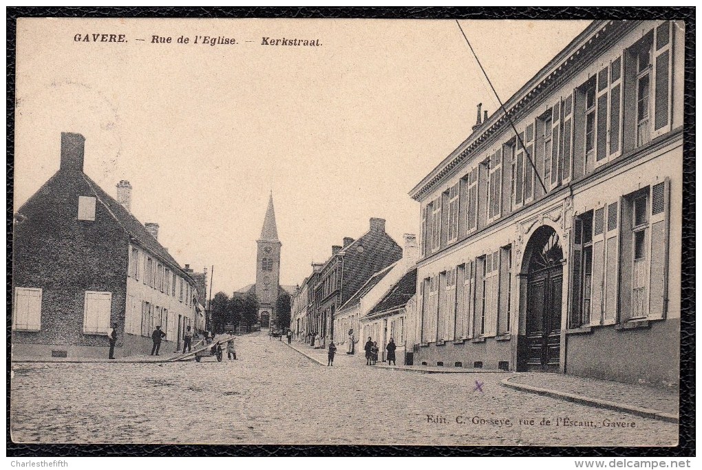 GAVERE  - KERKSTRAAT ( Let Op Gesloten Luiken Huis ) - Zeldzaam !  édit. Gosseye ! - Gavere