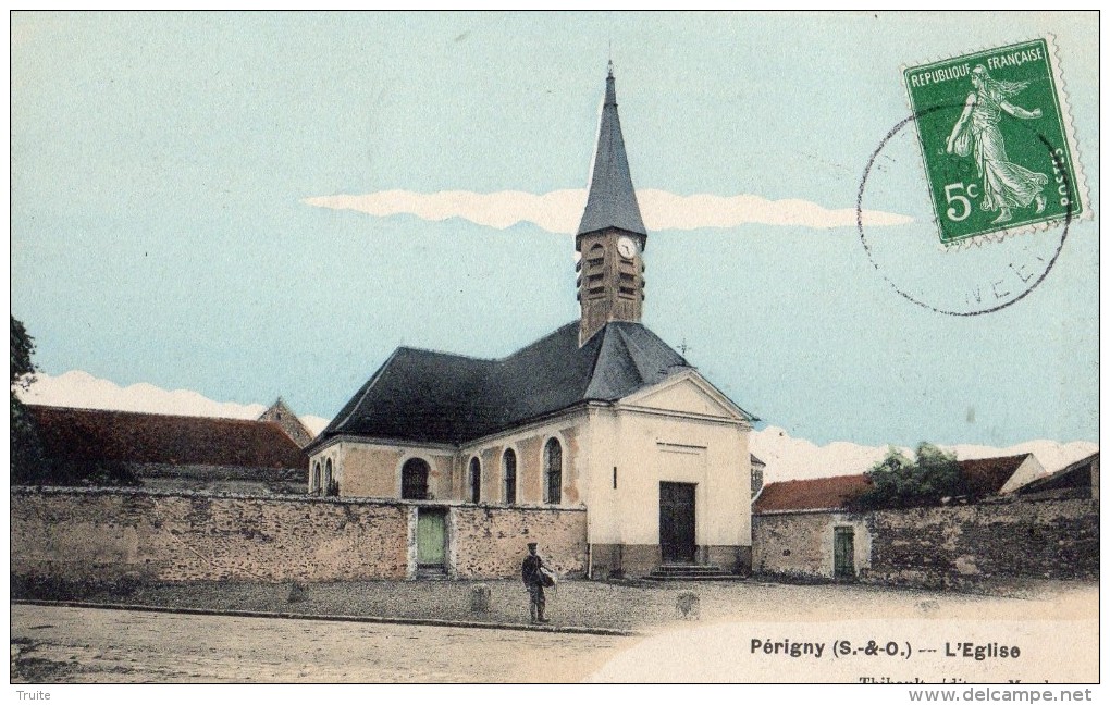 PERIGNY L'EGLISE FACTEUR CARTE COLORISEE - Perigny