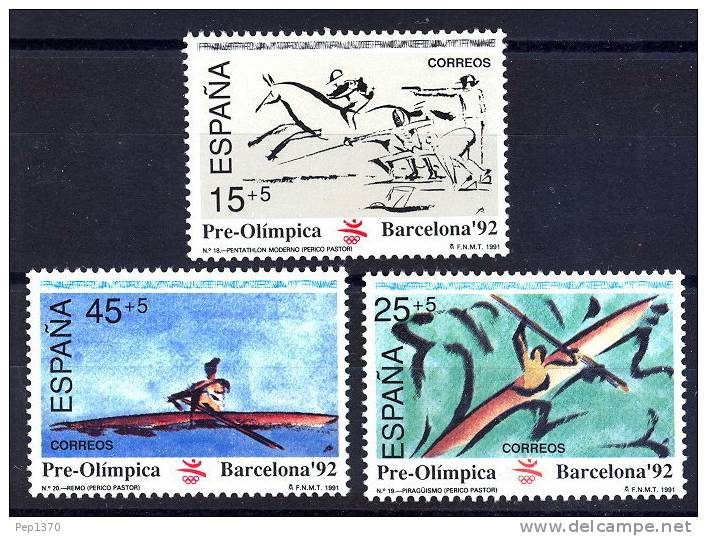 ESPAÑA 1991 - JUEGOS OLIMPICOS DE BARCELONA´92 (6ª SERIE PREOLIMPICA) - Edifil Nº 3104/3106 - Yvert  2715-2717 - Nuevos