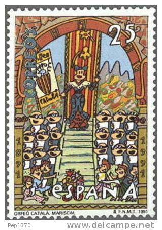 ESPAÑA 1991 - I CENTENARIO DEL ORFEO CATALAN - Edifil Nº 3126 - Yvert Nº 2735 - Nuevos