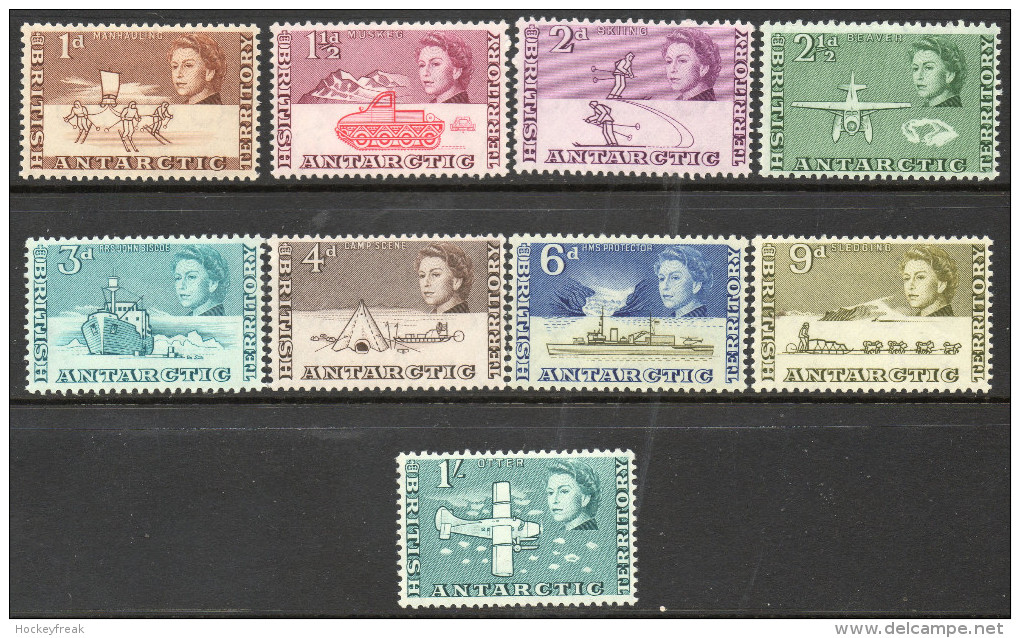 British Antarctic Territory 1963 - 1d To 1/- SG2-10 VLHM-LHM Cat £24.75 SG2018 Empire - Unused Stamps
