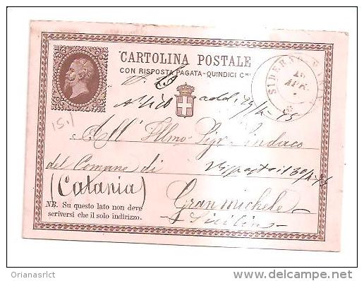 61038)cartolina Postale   Risposta22-7-78 Da Milano A Belpasso - Stamped Stationery