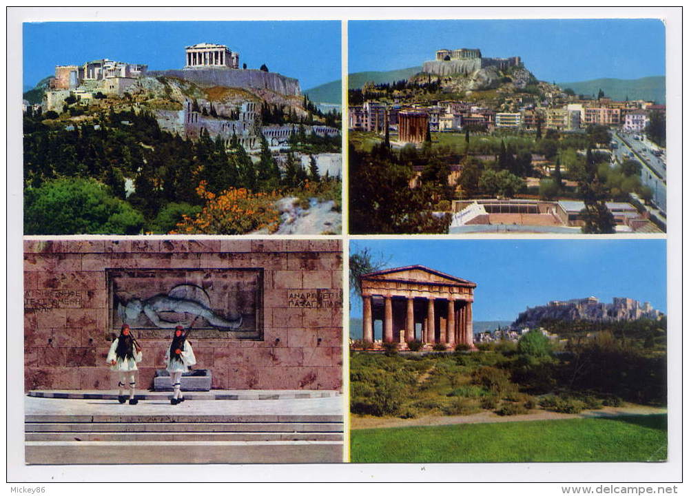 Grèce-ATHENES-1983--Vue De L'Acropole--Multivues-- Cpm N° 115 éd ????---beau Timbre Au Dos - Griekenland