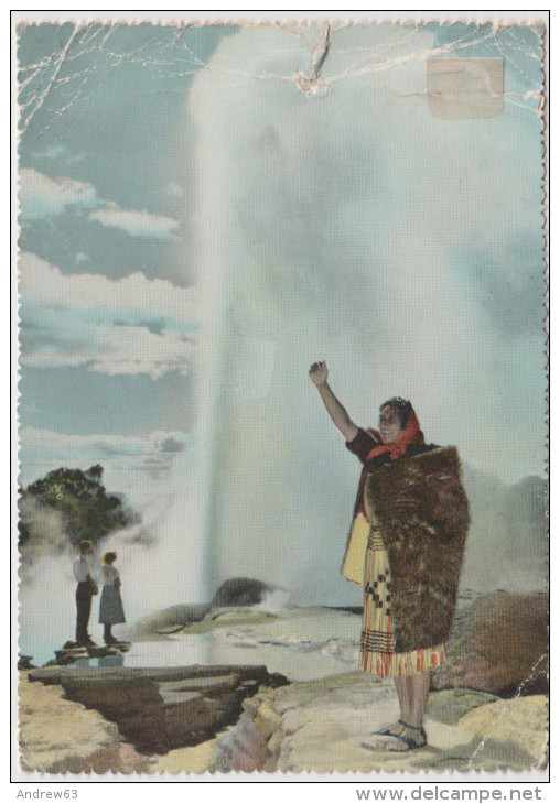 CARTOLINA - NUOVA ZELANDA - NEW ZEALAND - 1958 - Guide Rangi & Pohutu Geyser - 30th Anniversary First Tasman Flight X... - Nuova Zelanda