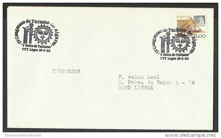 Portugal Cachet Commémoratif Congrès Tourisme Algarve Lagos 1984 Event Pmk Congress Tourism In The Algarve - Postal Logo & Postmarks